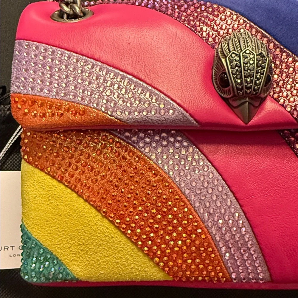 Kurt Geiger Mini Kensington Crystal & Leather Convertible Crossbody Bag 🔥NWT - Picture 2 of 7